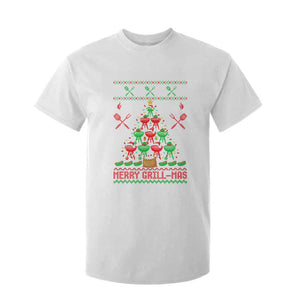 Funny Xmas Grilling T Shirt For Kid Merry Grill Mas Santa Grilling BBQ Smoking Meat TS09 White Print Your Wear