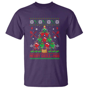Funny Xmas Grilling T Shirt Merry Grill Mas Santa Grilling BBQ Smoking Meat TS09 Purple Print Your Wear
