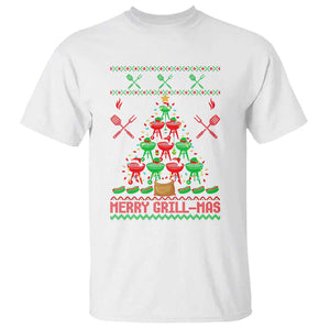 Funny Xmas Grilling T Shirt Merry Grill Mas Santa Grilling BBQ Smoking Meat TS09 White Print Your Wear