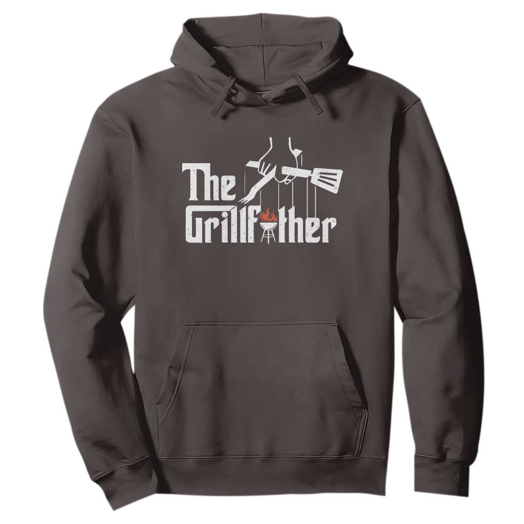 Funny Grill Dad Hoodie The Grillfather BBQ Party Grilling TS09 Dark Chocolate Print Your Wear