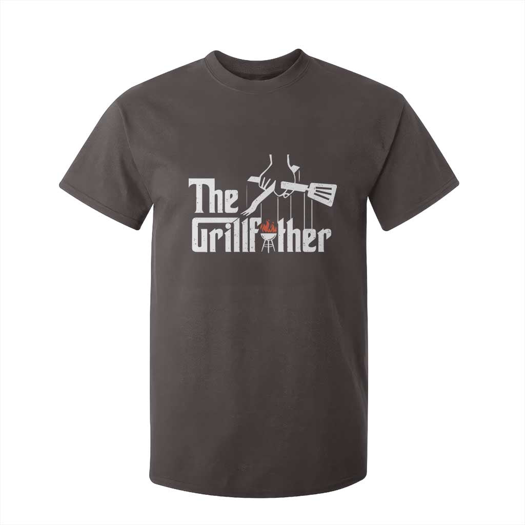Funny Grill Dad T Shirt For Kid The Grillfather BBQ Party Grilling TS09 Dark Chocolate Print Your Wear