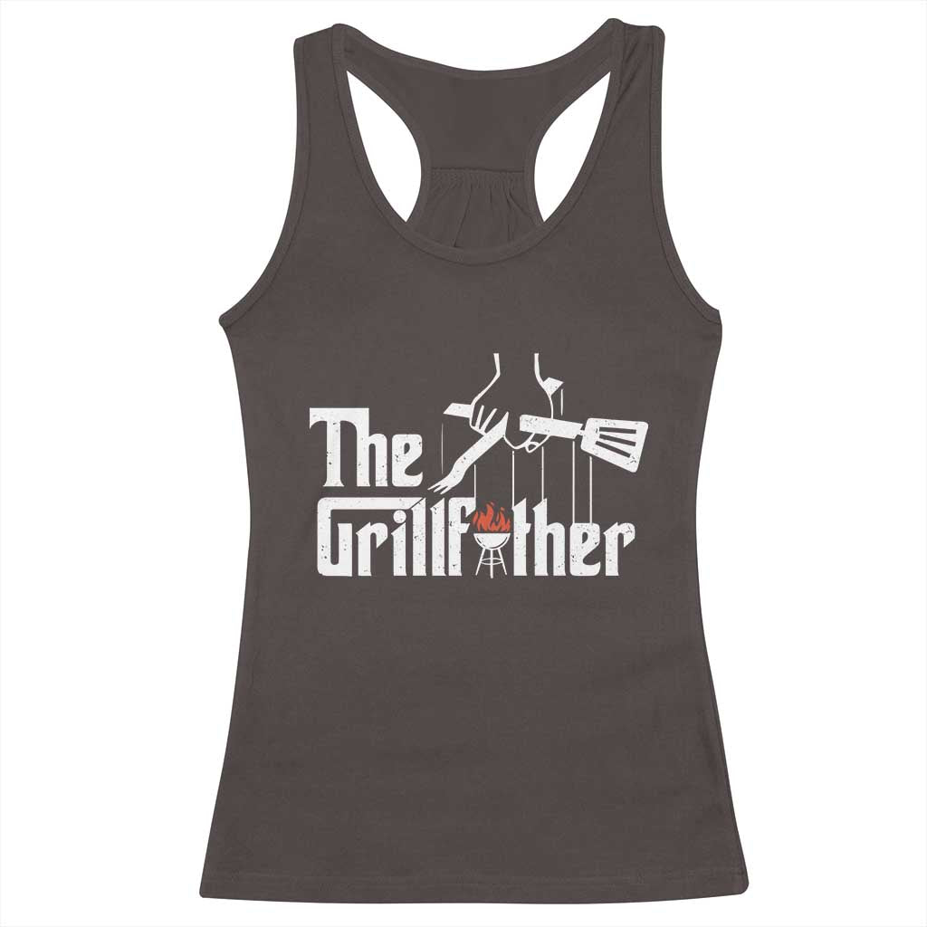 Funny Grill Dad Racerback Tank Top The Grillfather BBQ Party Grilling TS09 Dark Chocolate Print Your Wear