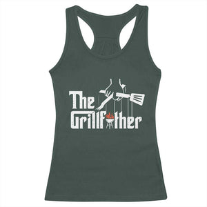 Funny Grill Dad Racerback Tank Top The Grillfather BBQ Party Grilling TS09 Dark Forest Green Print Your Wear