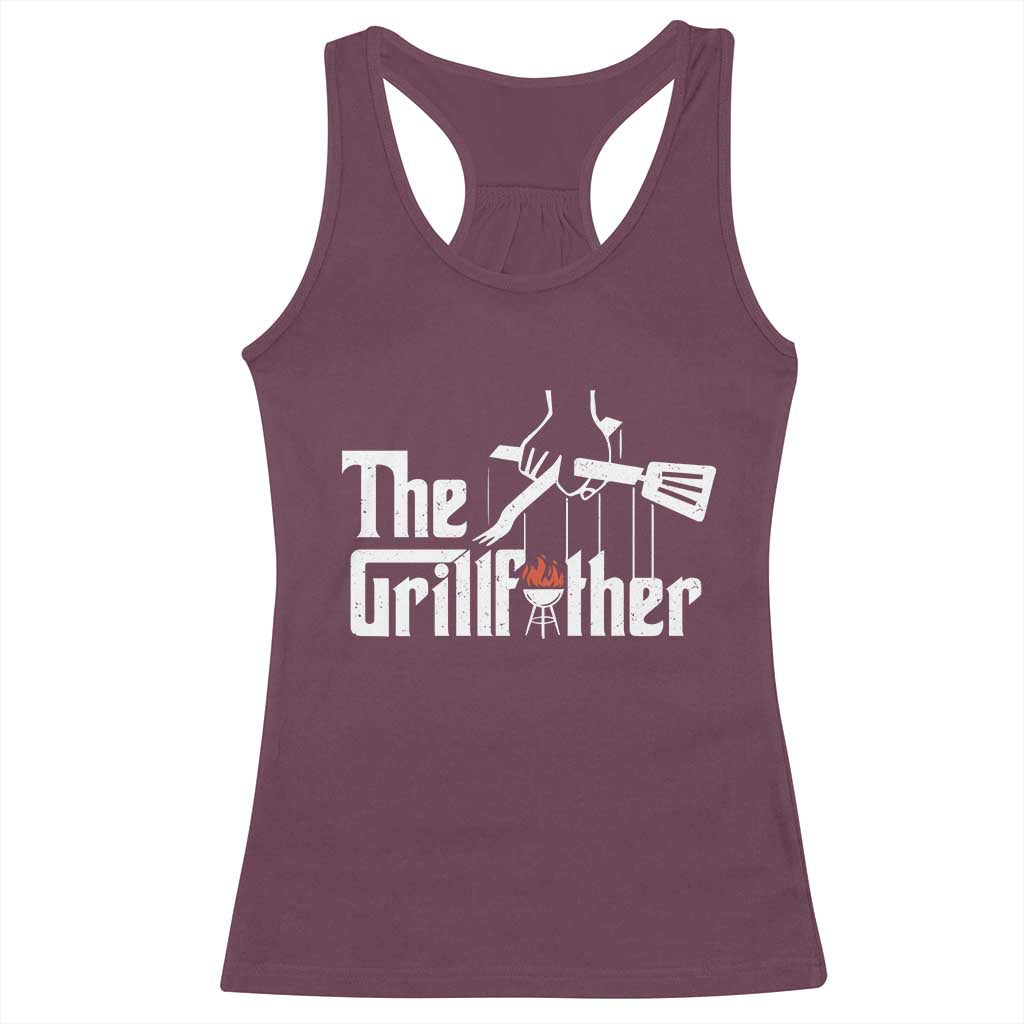 Funny Grill Dad Racerback Tank Top The Grillfather BBQ Party Grilling TS09 Maroon Print Your Wear