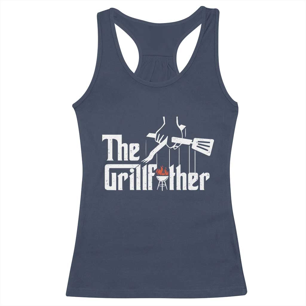 Funny Grill Dad Racerback Tank Top The Grillfather BBQ Party Grilling TS09 Navy Print Your Wear