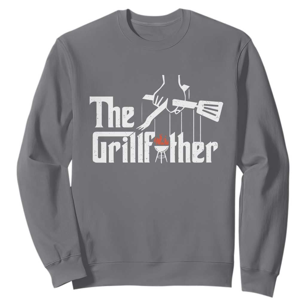 Funny Grill Dad Sweatshirt The Grillfather BBQ Party Grilling TS09 Charcoal Print Your Wear
