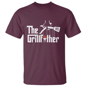 Funny Grill Dad T Shirt The Grillfather BBQ Party Grilling TS09 Maroon Print Your Wear