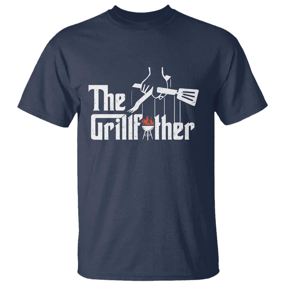 Funny Grill Dad T Shirt The Grillfather BBQ Party Grilling TS09 Navy Print Your Wear