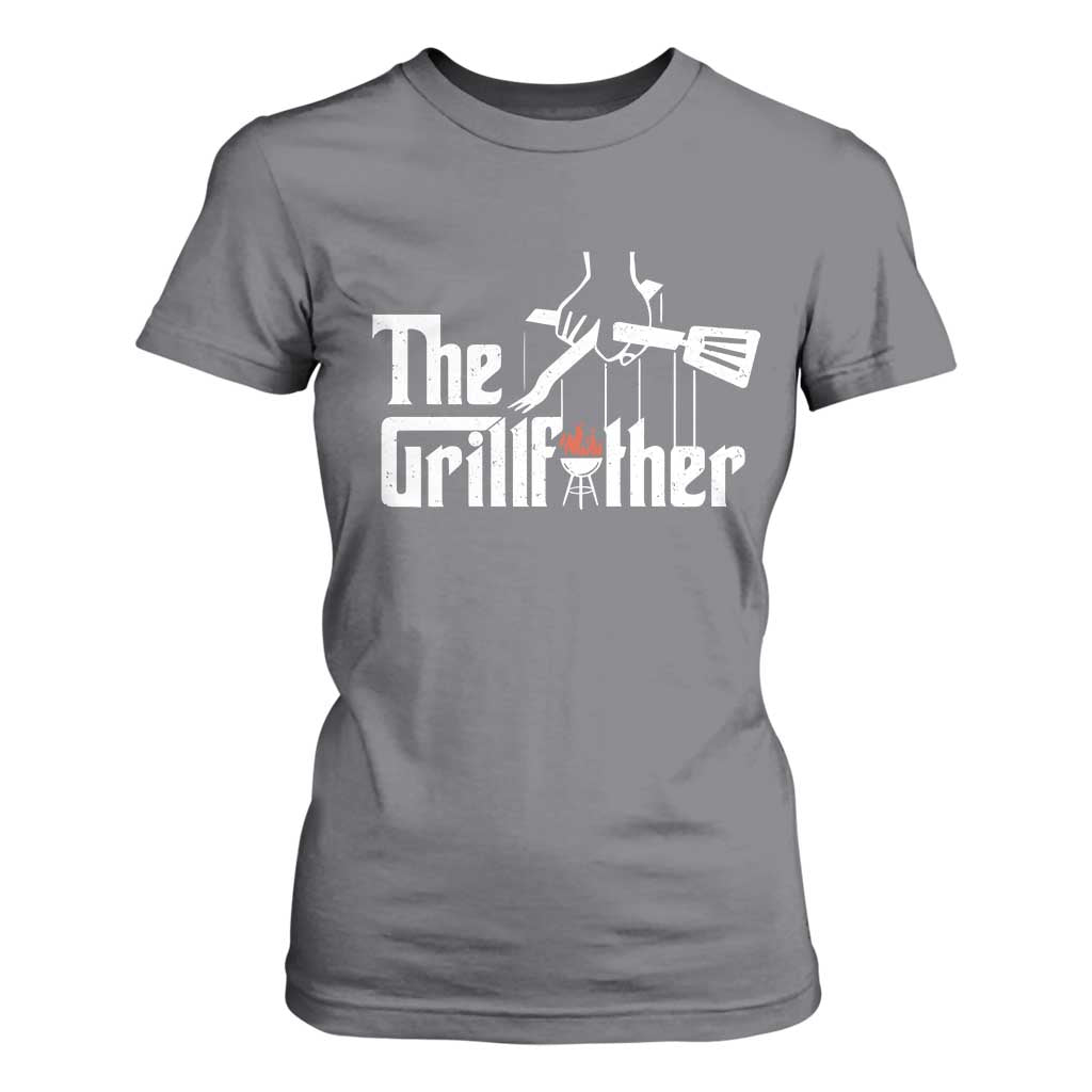 Funny Grill Dad T Shirt For Women The Grillfather BBQ Party Grilling TS09 Charcoal Print Your Wear