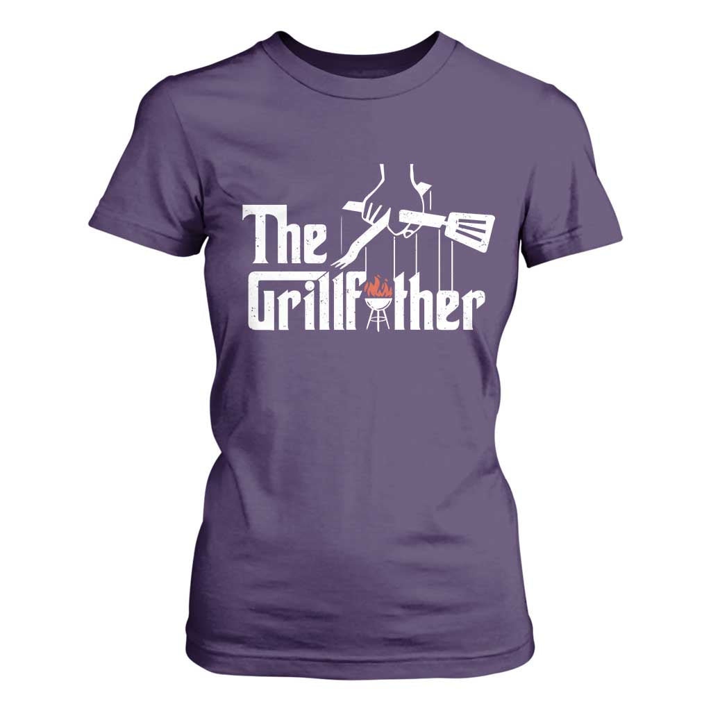 Funny Grill Dad T Shirt For Women The Grillfather BBQ Party Grilling TS09 Purple Print Your Wear