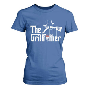 Funny Grill Dad T Shirt For Women The Grillfather BBQ Party Grilling TS09 Royal Blue Print Your Wear