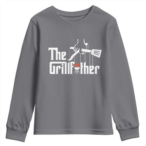 Funny Grill Dad Youth Sweatshirt The Grillfather BBQ Party Grilling TS09 Charcoal Print Your Wear