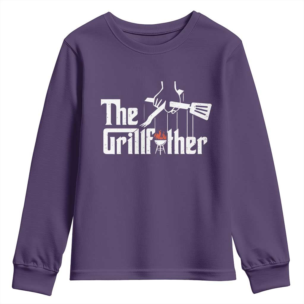 Funny Grill Dad Youth Sweatshirt The Grillfather BBQ Party Grilling TS09 Purple Print Your Wear