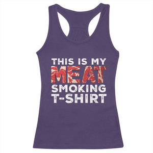 Funny This Is My Meat Smoking Racerback Tank Top Grilling BBQ Lover TS09 Purple Print Your Wear