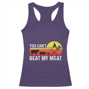 Funny BBQ Grilling Racerback Tank Top You Can't Beat My Meat TS09 Purple Print Your Wear
