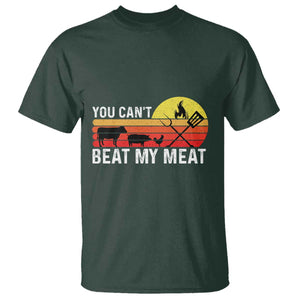 Funny BBQ Grilling T Shirt You Can't Beat My Meat TS09 Dark Forest Green Print Your Wear