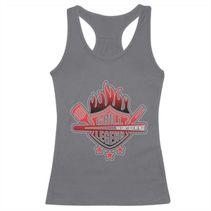 Funny BBQ Grilling Racerback Tank Top Grill Lelend You Can't Beat My Meat TS09 Charcoal Print Your Wear