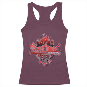 Funny BBQ Grilling Racerback Tank Top Grill Lelend You Can't Beat My Meat TS09 Maroon Print Your Wear