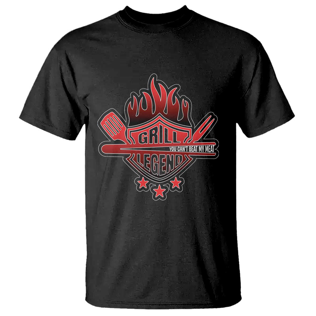 Funny BBQ Grilling T Shirt Grill Lelend You Can't Beat My Meat TS09 Black Print Your Wear