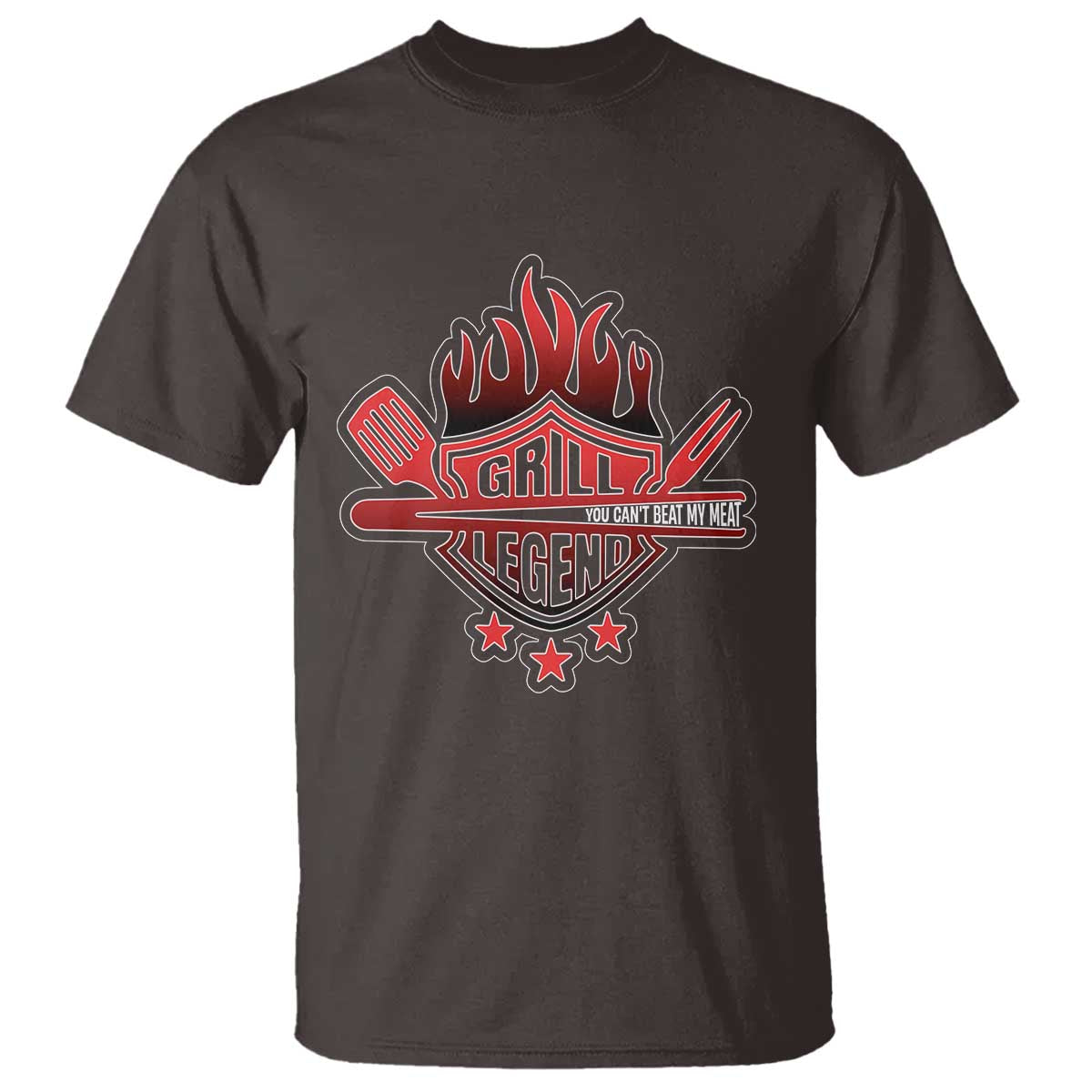 Funny BBQ Grilling T Shirt Grill Lelend You Can't Beat My Meat TS09 Dark Chocolate Print Your Wear