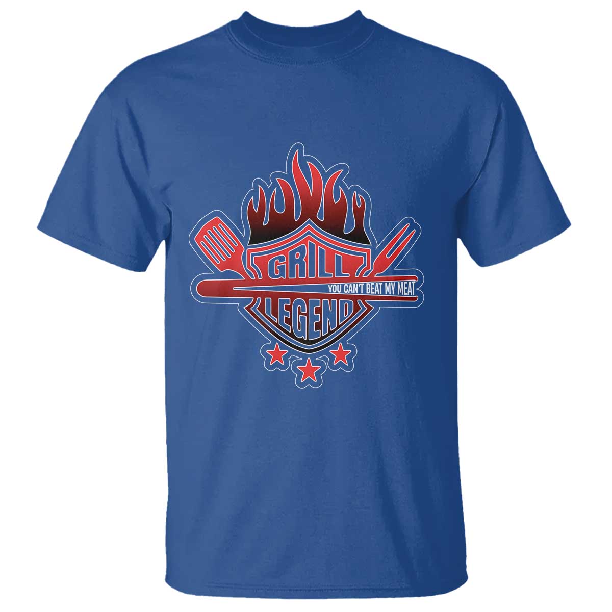 Funny BBQ Grilling T Shirt Grill Lelend You Can't Beat My Meat TS09 Royal Blue Print Your Wear