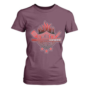 Funny BBQ Grilling T Shirt For Women Grill Lelend You Can't Beat My Meat TS09 Maroon Print Your Wear
