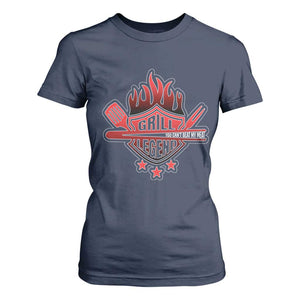 Funny BBQ Grilling T Shirt For Women Grill Lelend You Can't Beat My Meat TS09 Navy Print Your Wear