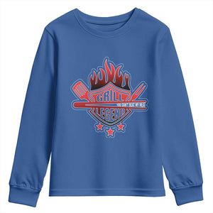 Funny BBQ Grilling Youth Sweatshirt Grill Lelend You Can't Beat My Meat TS09 Royal Blue Print Your Wear
