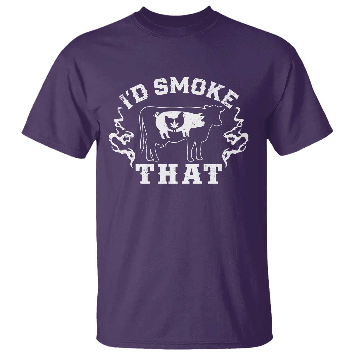 I'd Smoke That Grilling BBQ T Shirt TS09 Purple Print Your Wear