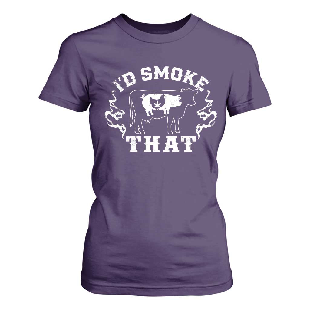 I'd Smoke That Grilling BBQ T Shirt For Women TS09 Purple Print Your Wear