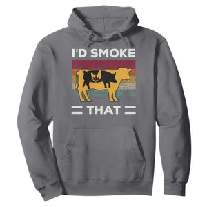 Funny I'd Smoke That Hoodie Grilling BBQ Weed Retro TS09 Charcoal Print Your Wear