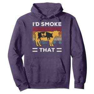 Funny I'd Smoke That Hoodie Grilling BBQ Weed Retro TS09 Purple Print Your Wear