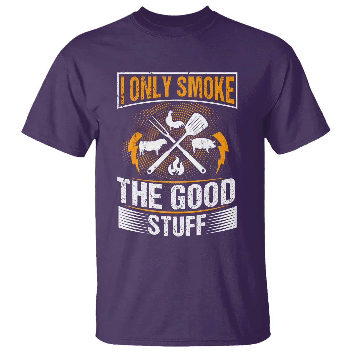 Funny BBQ Grilling Pitmaster T Shirt I Only Smoke The Good Stuff TS09 Purple Print Your Wear