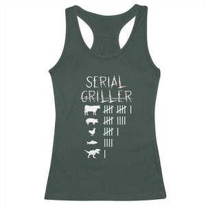 Funny Chelf Racerback Tank Top Serial Griller Grilling BBQ Pitmaster TS09 Dark Forest Green Print Your Wear