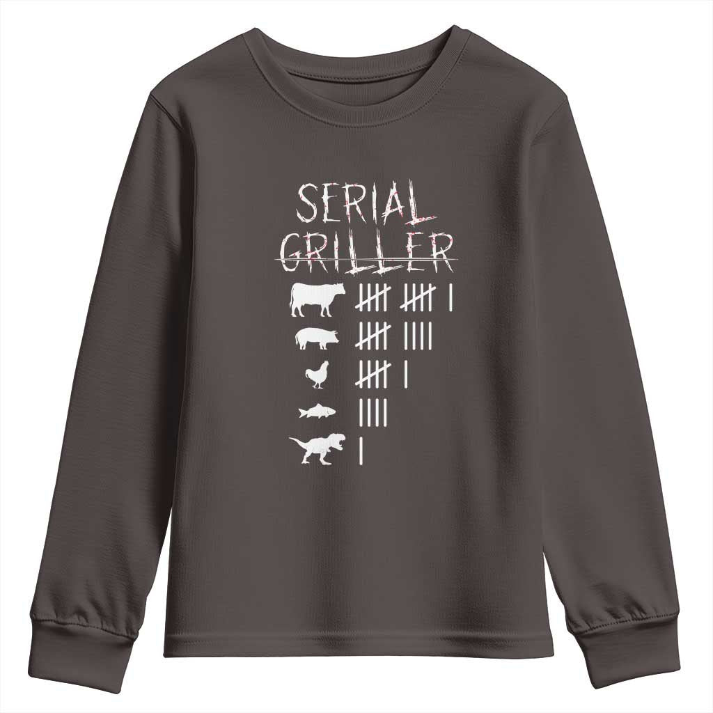 Funny Chelf Youth Sweatshirt Serial Griller Grilling BBQ Pitmaster TS09 Dark Chocolate Print Your Wear