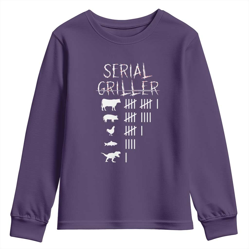 Funny Chelf Youth Sweatshirt Serial Griller Grilling BBQ Pitmaster TS09 Purple Print Your Wear