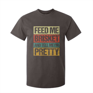 Funny Pitmaster BBQ T Shirt For Kid Feed Me Brisket Retro Smoker Grilling TS09 Dark Chocolate Print Your Wear