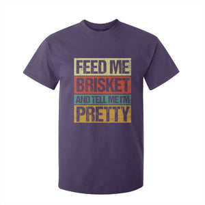 Funny Pitmaster BBQ T Shirt For Kid Feed Me Brisket Retro Smoker Grilling TS09 Purple Print Your Wear