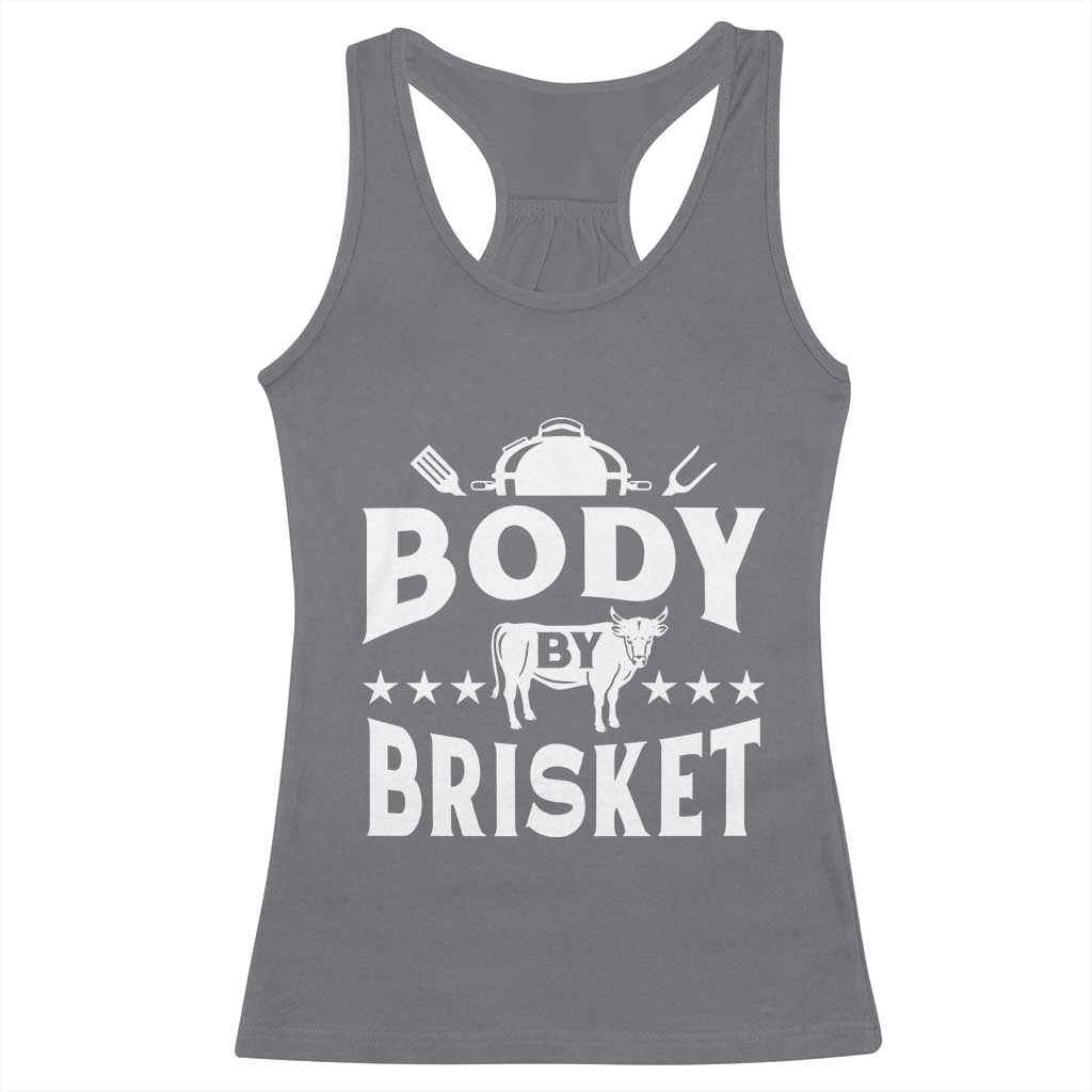 Funny Pitmaster BBQ Racerback Tank Top Body By Brisket Smoker Grilling TS09 Charcoal Print Your Wear