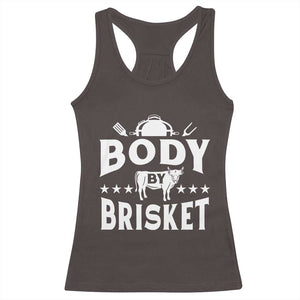 Funny Pitmaster BBQ Racerback Tank Top Body By Brisket Smoker Grilling TS09 Dark Chocolate Print Your Wear