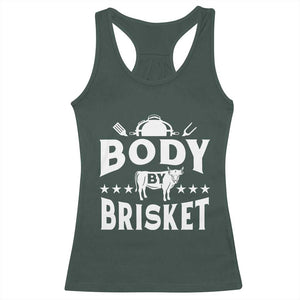 Funny Pitmaster BBQ Racerback Tank Top Body By Brisket Smoker Grilling TS09 Dark Forest Green Print Your Wear