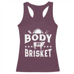 Funny Pitmaster BBQ Racerback Tank Top Body By Brisket Smoker Grilling TS09 Maroon Print Your Wear