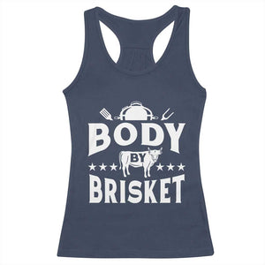 Funny Pitmaster BBQ Racerback Tank Top Body By Brisket Smoker Grilling TS09 Navy Print Your Wear