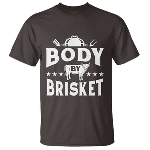 Funny Pitmaster BBQ T Shirt Body By Brisket Smoker Grilling TS09 Dark Chocolate Print Your Wear