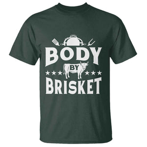 Funny Pitmaster BBQ T Shirt Body By Brisket Smoker Grilling TS09 Dark Forest Green Print Your Wear