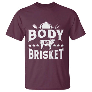Funny Pitmaster BBQ T Shirt Body By Brisket Smoker Grilling TS09 Maroon Print Your Wear