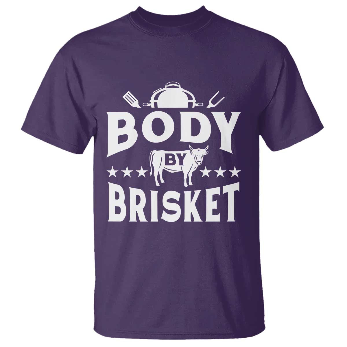 Funny Pitmaster BBQ T Shirt Body By Brisket Smoker Grilling TS09 Purple Print Your Wear
