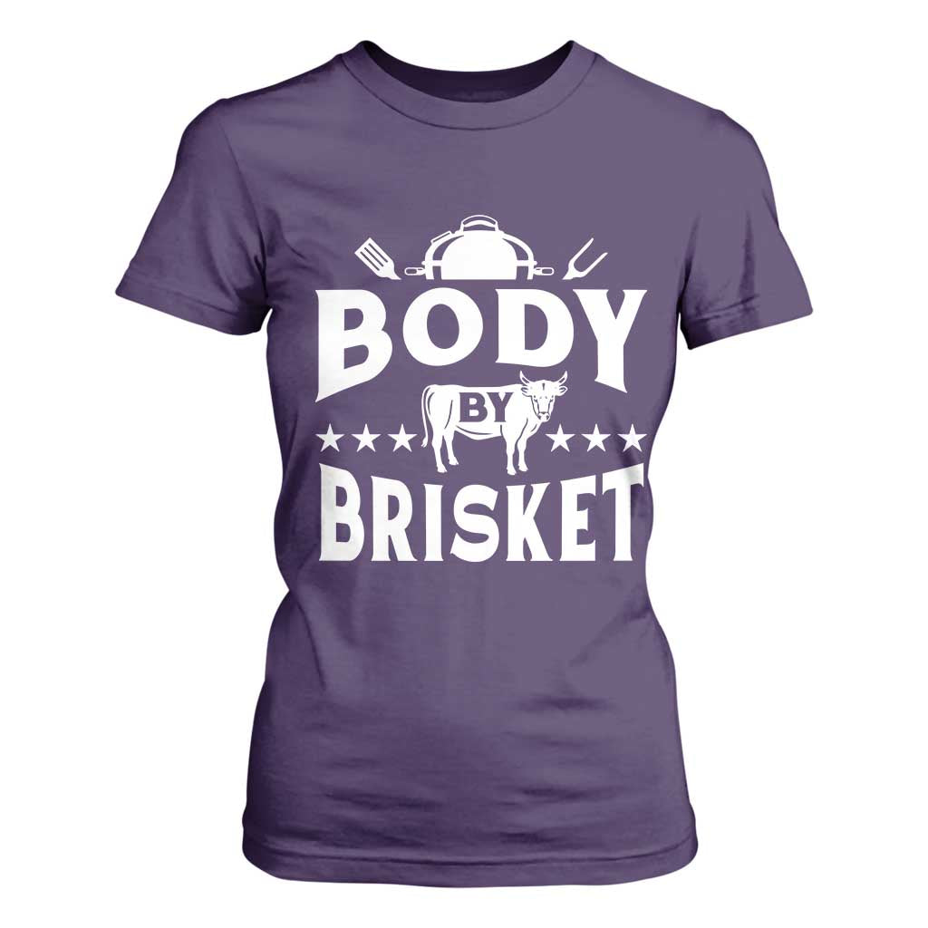 Funny Pitmaster BBQ T Shirt For Women Body By Brisket Smoker Grilling TS09 Purple Print Your Wear
