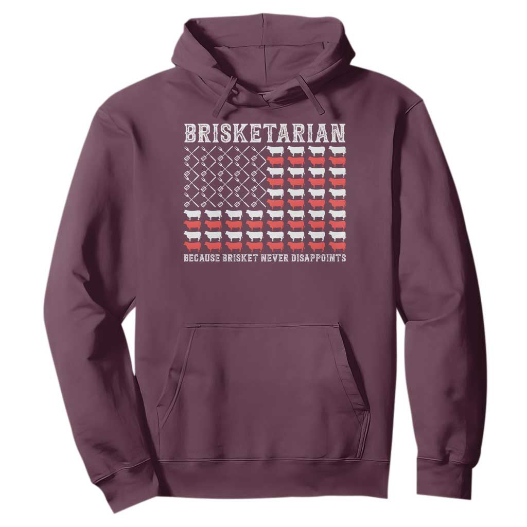 Funny BBQ Lover Hoodie Brisketarian Because Brisket Never Disappoints TS09 Maroon Print Your Wear