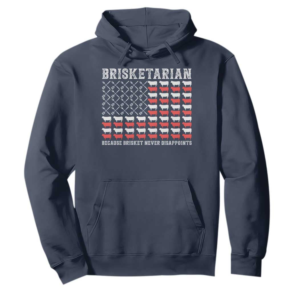 Funny BBQ Lover Hoodie Brisketarian Because Brisket Never Disappoints TS09 Navy Print Your Wear